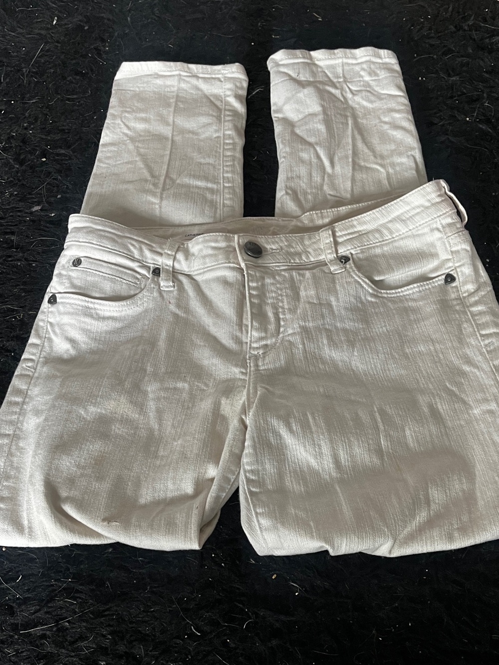 Kut from the Kloth white boyfriend straight leg jeans, size 10